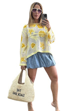 Crochet mesh sea top