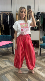 Orange stripes Pants