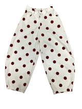 White and Burgundy Dots Pants
