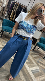 Solid T Shirt W Satin