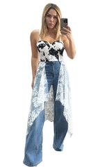 Denim pant W Lace Skirt