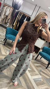 Black and Chocolate Lace Top