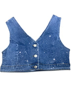 Denim Rhinestone Vest