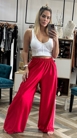 Red Satin Pants