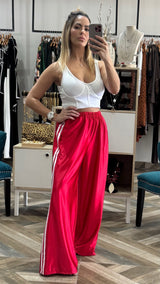 Red Satin Pants