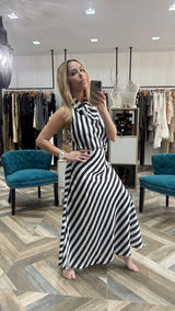 Black and White Stripe Skirt