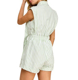 Blazer Style Top With Connected Shorts Romper