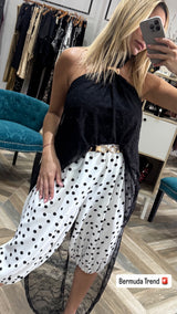 Black lace halter tunic