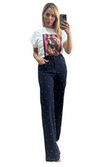 Gold stud jean