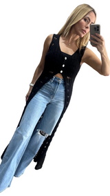 Black Crochet Vest