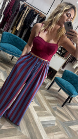 Stripes Blue and Burgundy Pants