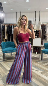 Stripes Blue and Burgundy Pants