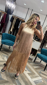 Sand Fringe Top and Skirt Set