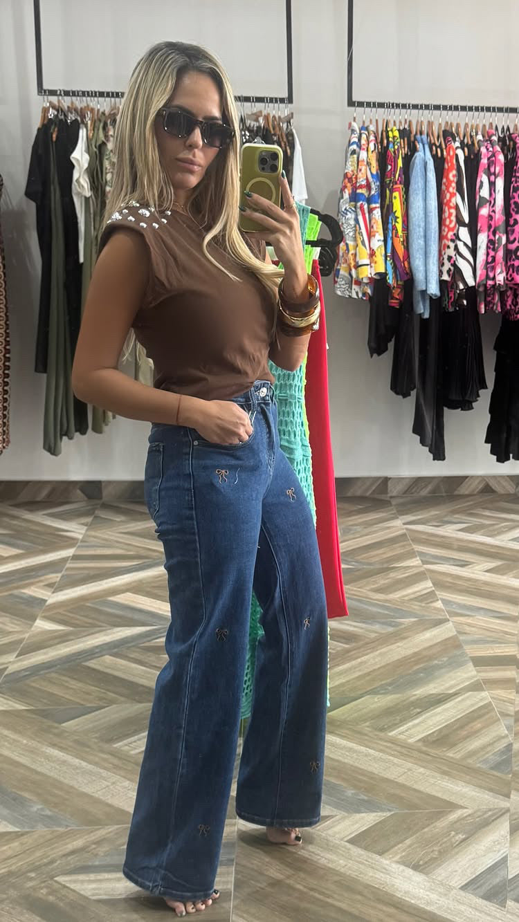 Brown Studs Top