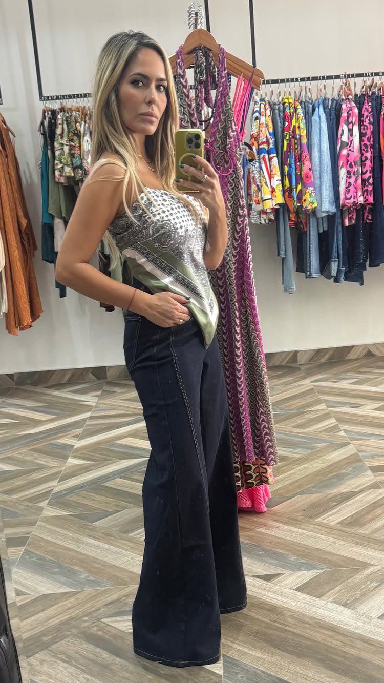 Paisley Olive Top