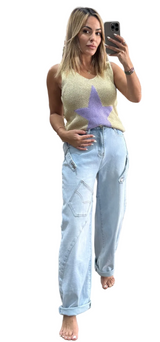 Gold And Purple Star Top