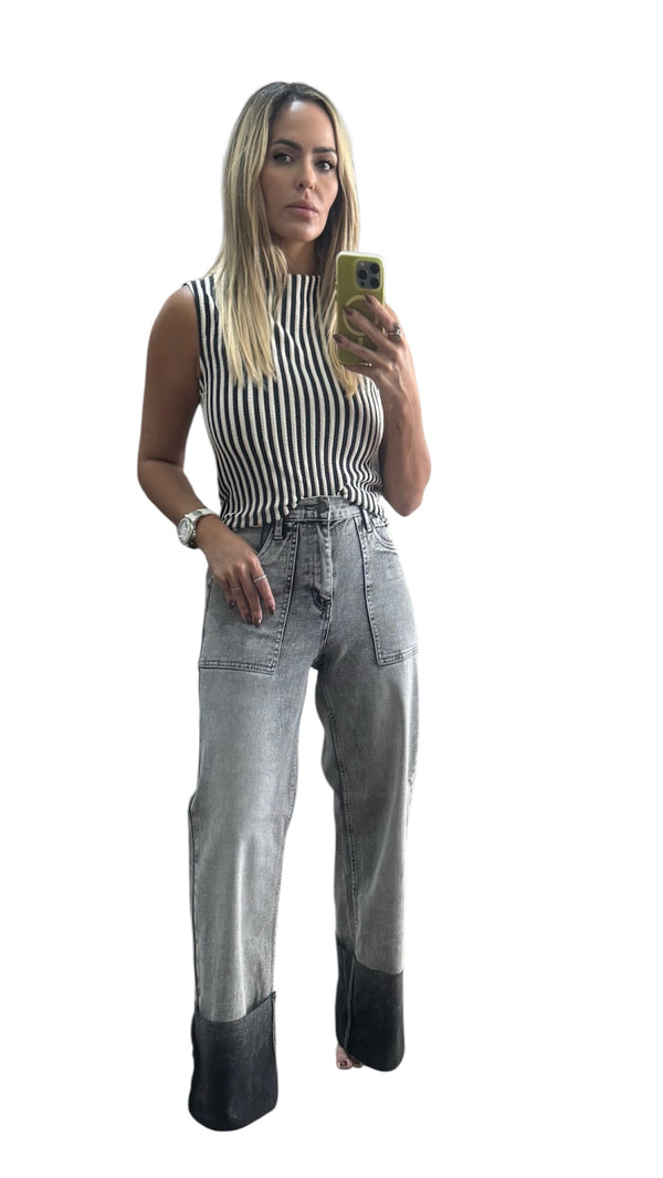 Sleeveless Mock Neck Knit Top