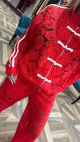 Red Lace Set