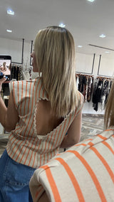 Orange Stripe Top
