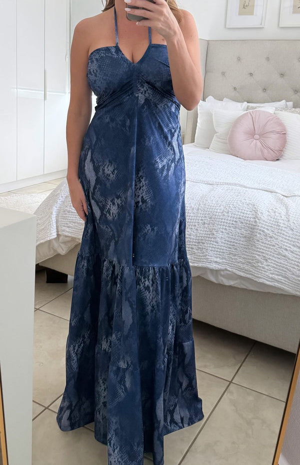 Blue snake Maxi Dress