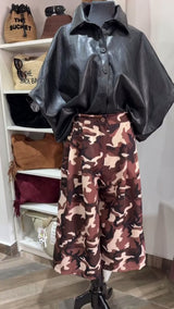 Brown Camo Capri Pants