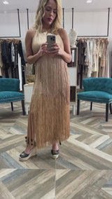 Sand Fringe Top and Skirt Set