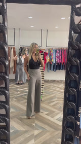 Clara Side Button Detail Pants With Back Pockets