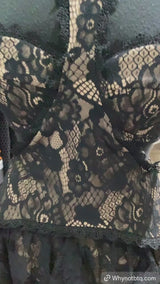 Flower Pattern Lace Mockneck Dress