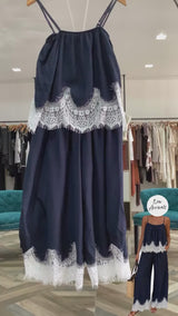 Navy Lace Set