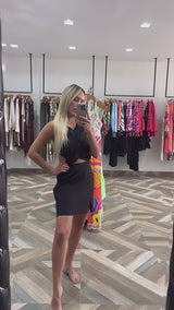 Floral Accent Mini Dress