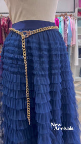 Navy Tulle Skirt