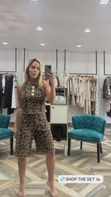 Leopard Top And Bermuda Set
