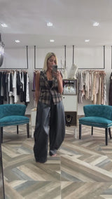 Black Pleather Barrel Pants