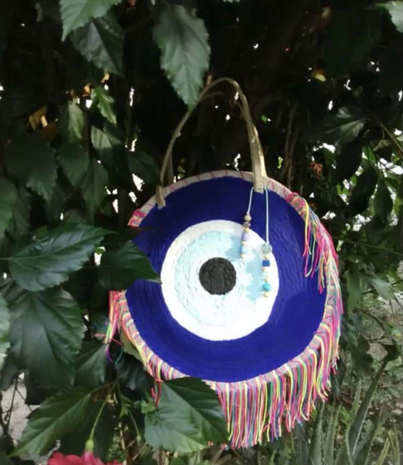 Fringe Evil Eye Hand Painted Bag